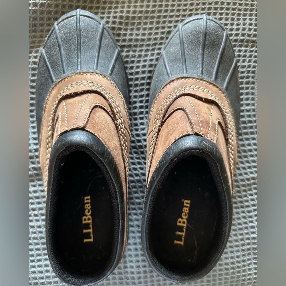 Woman’s L.L. Bean Black and Brown Rain Boots